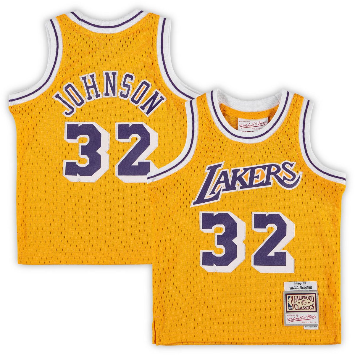 Official Los Angeles Lakers infant los angeles lakers magic johnson mitchell  ness gold retired player jersey | Lakers Shop