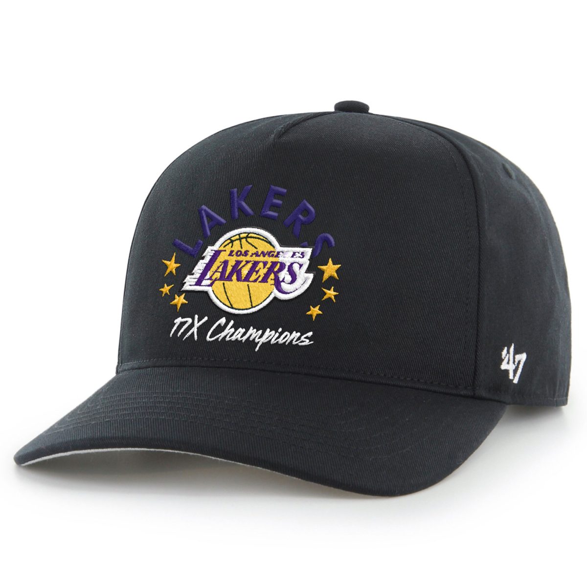 Official Los Angeles Lakers mens los angeles lakers 47 black champs global star hitch adjustable hat | Lakers Shop
