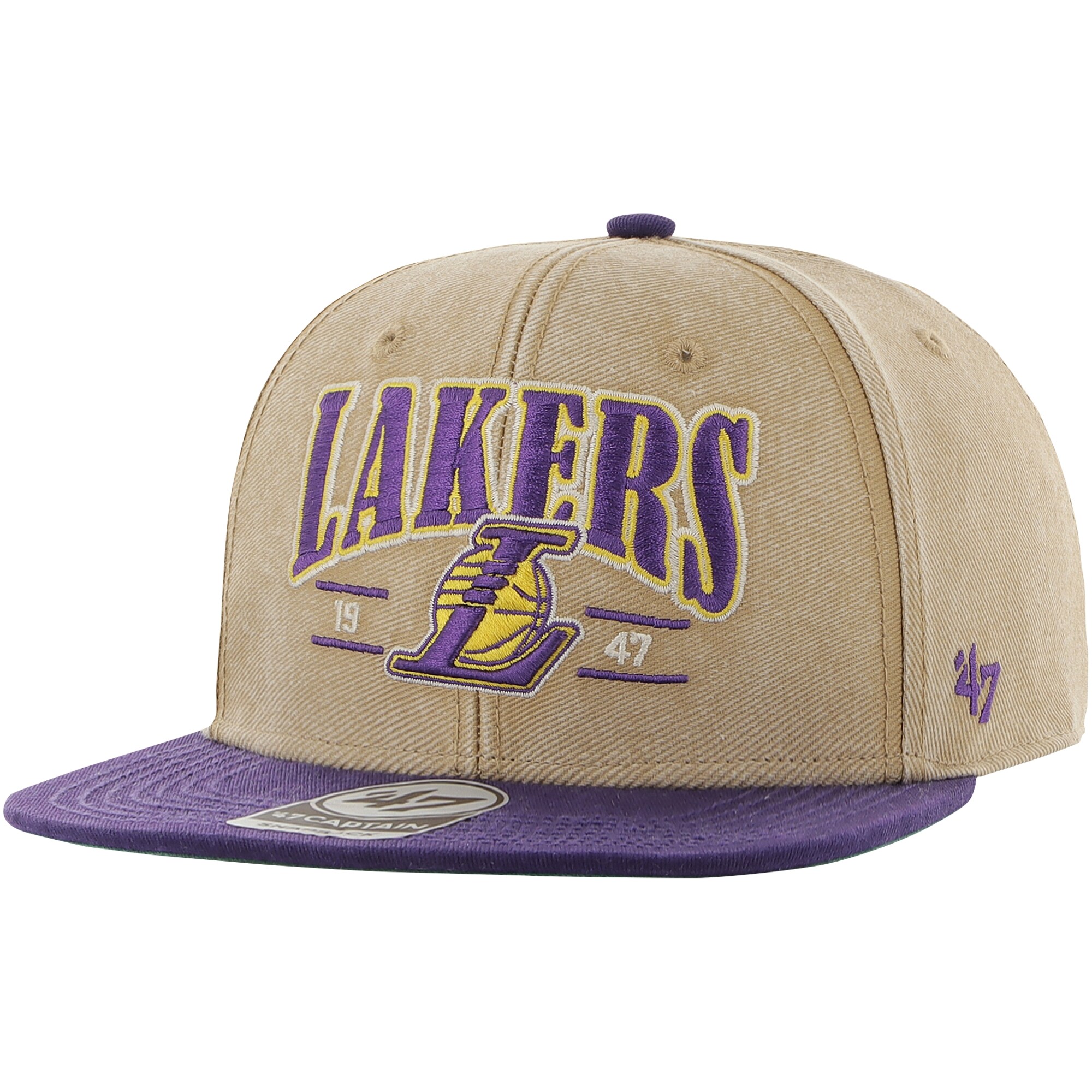 Official Los Angeles Lakers mens los angeles lakers 47 khakipurple chilmark captain snapback | Lakers Shop