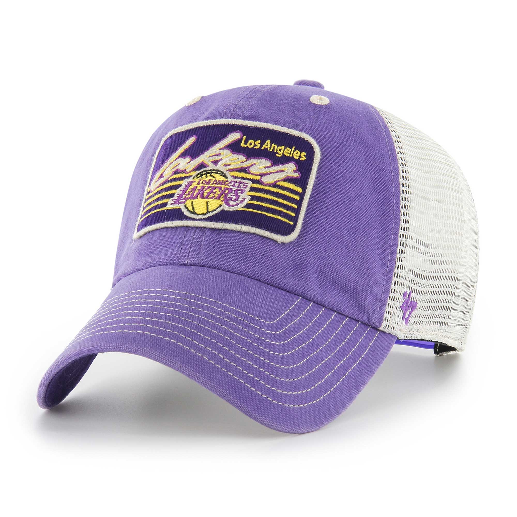 Official Los Angeles Lakers mens los angeles lakers 47 purple five point patch clean up adjustable hat | Lakers Shop