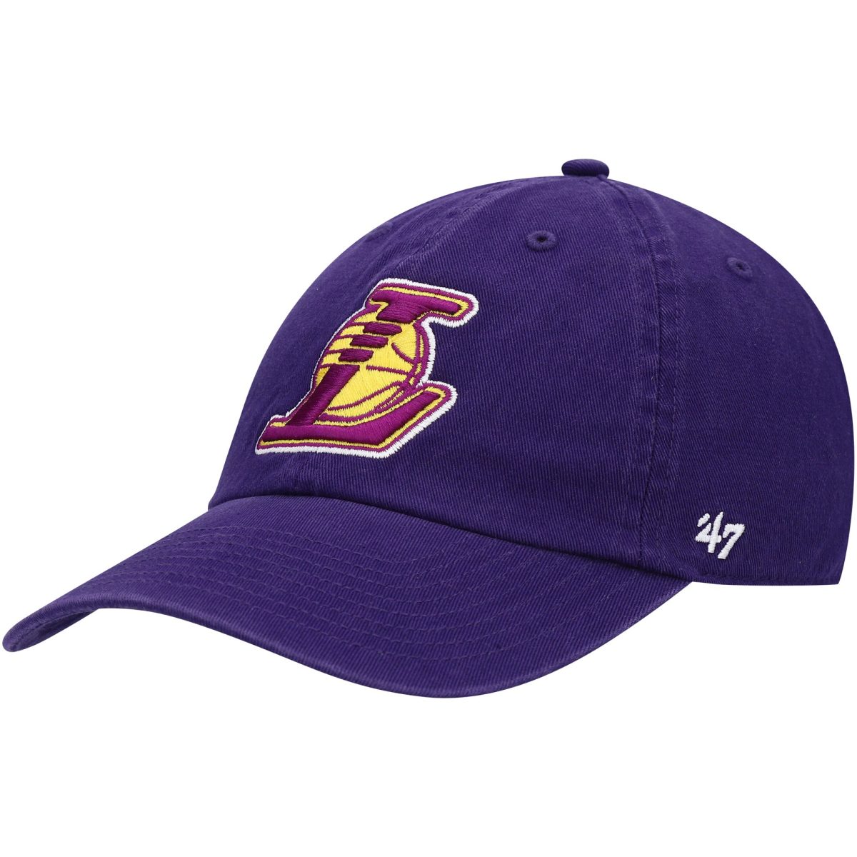 Official Los Angeles Lakers mens los angeles lakers 47 purple logo clean up adjustable hat | Lakers Shop