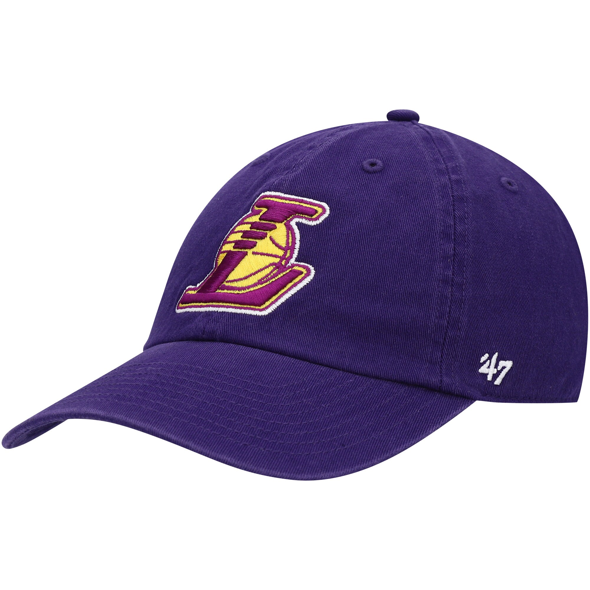 Official Los Angeles Lakers mens los angeles lakers 47 purple logo clean up adjustable hat | Lakers Shop