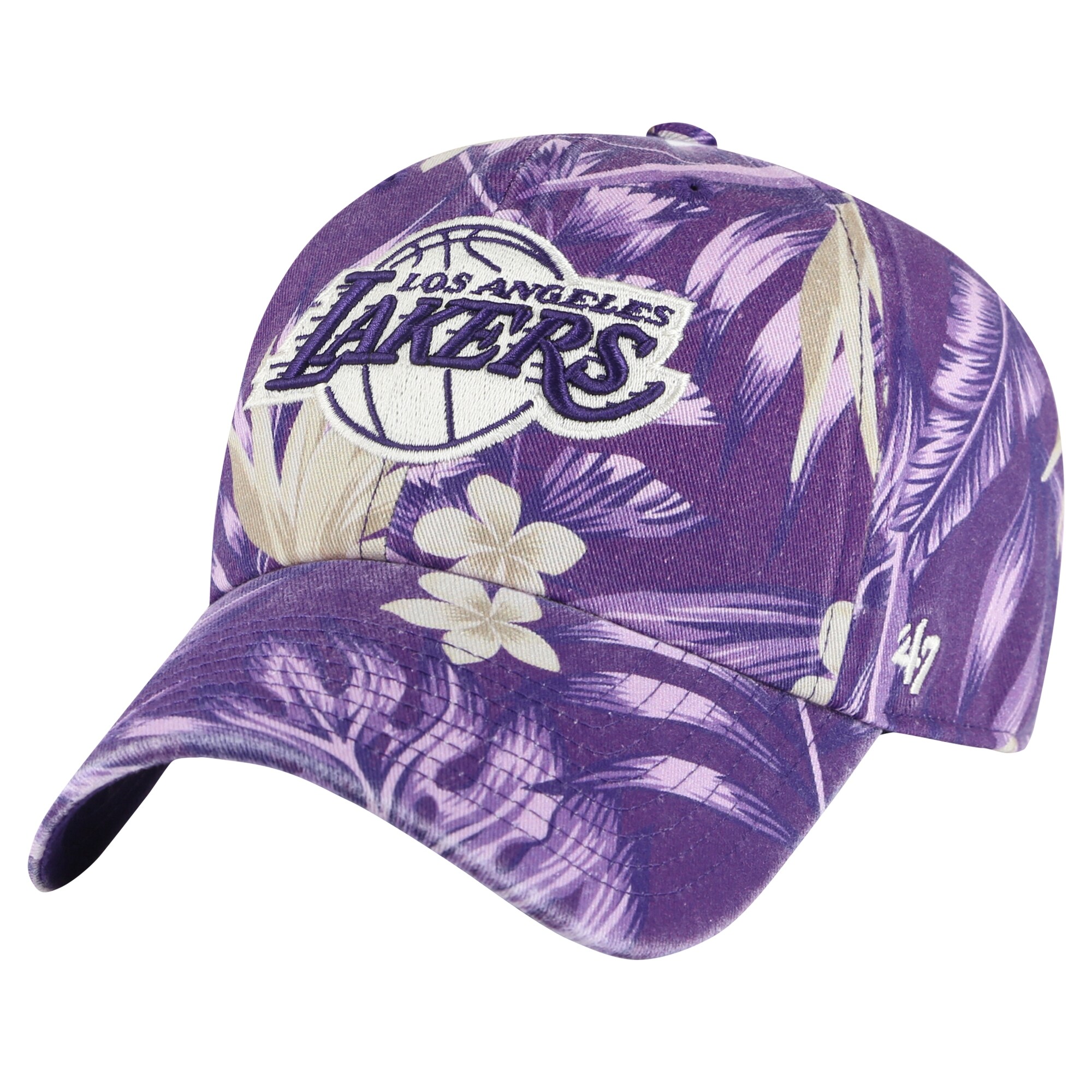 Official Los Angeles Lakers mens los angeles lakers 47 purple tropicalia floral clean up adjustable hat | Lakers Shop