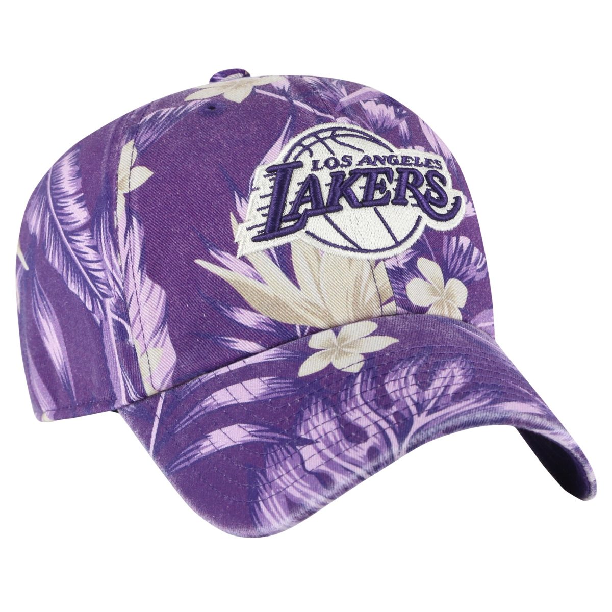 Official Los Angeles Lakers mens los angeles lakers 47 purple tropicalia floral clean up adjustable hat | Lakers Shop