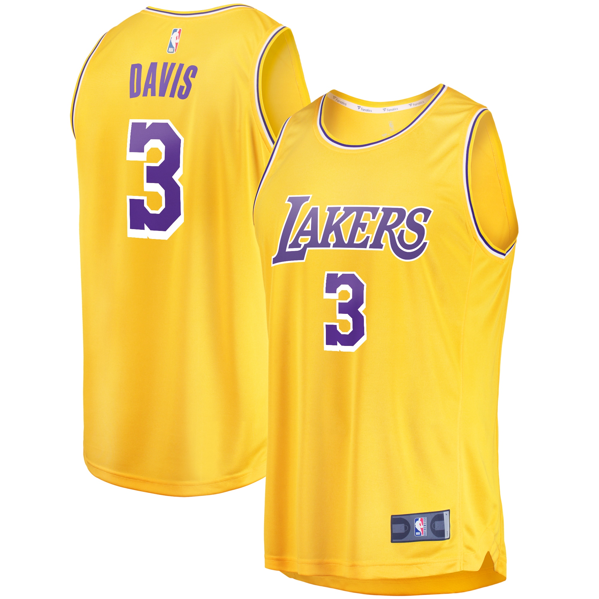 Official Los Angeles Lakers mens los angeles lakers anthony davis fanatics gold fast break replica player jersey – icon edition | Lakers Shop
