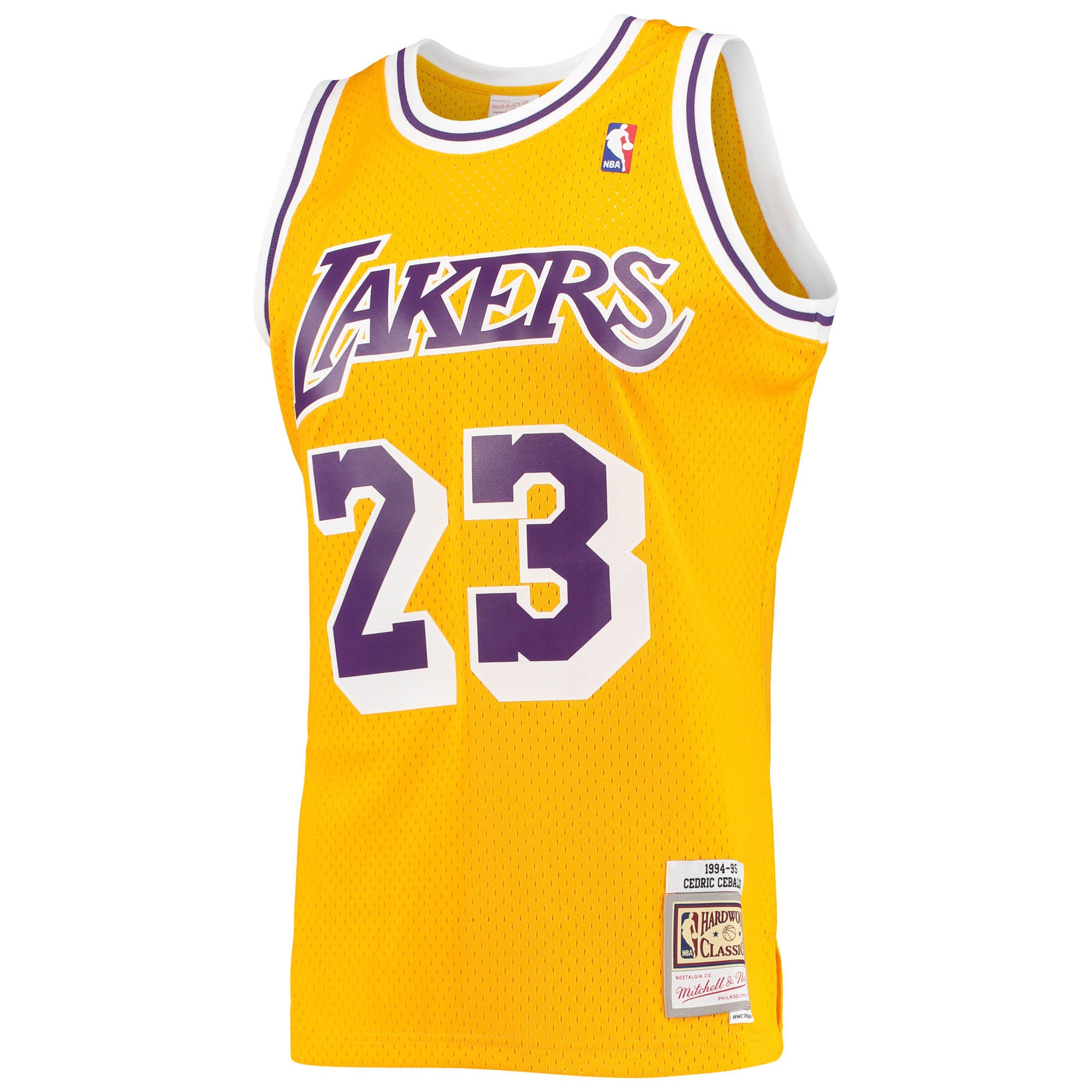 Official Los Angeles Lakers mens los angeles lakers cedric ceballos mitchell  ness gold 199495 hardwood classics swingman jersey | Lakers Shop