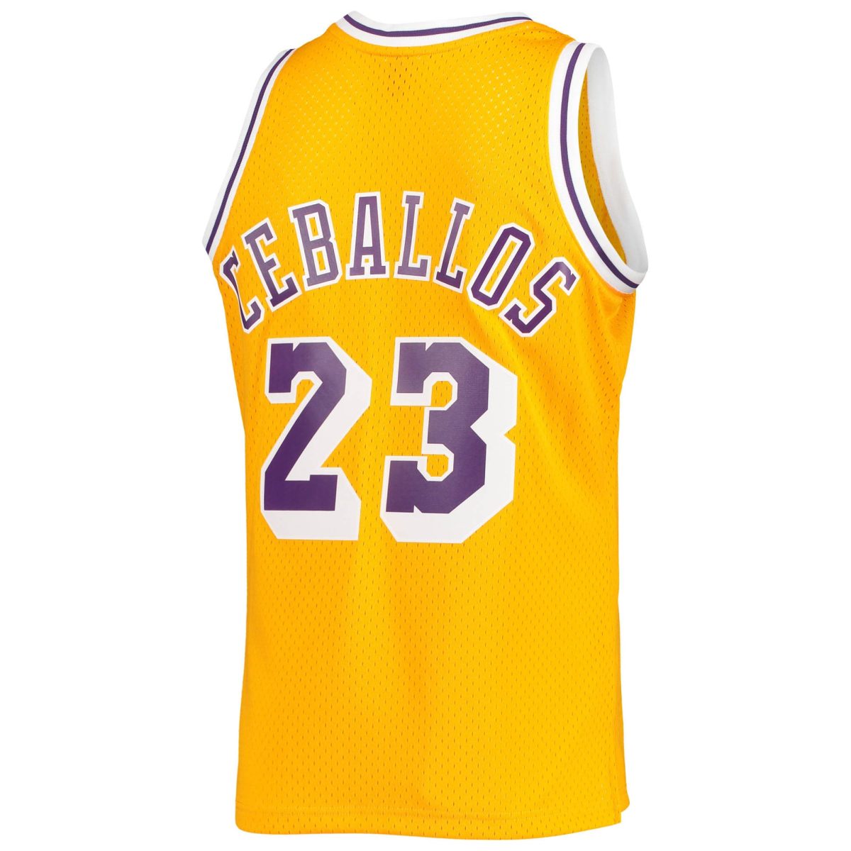 Official Los Angeles Lakers mens los angeles lakers cedric ceballos mitchell  ness gold 199495 hardwood classics swingman jersey | Lakers Shop