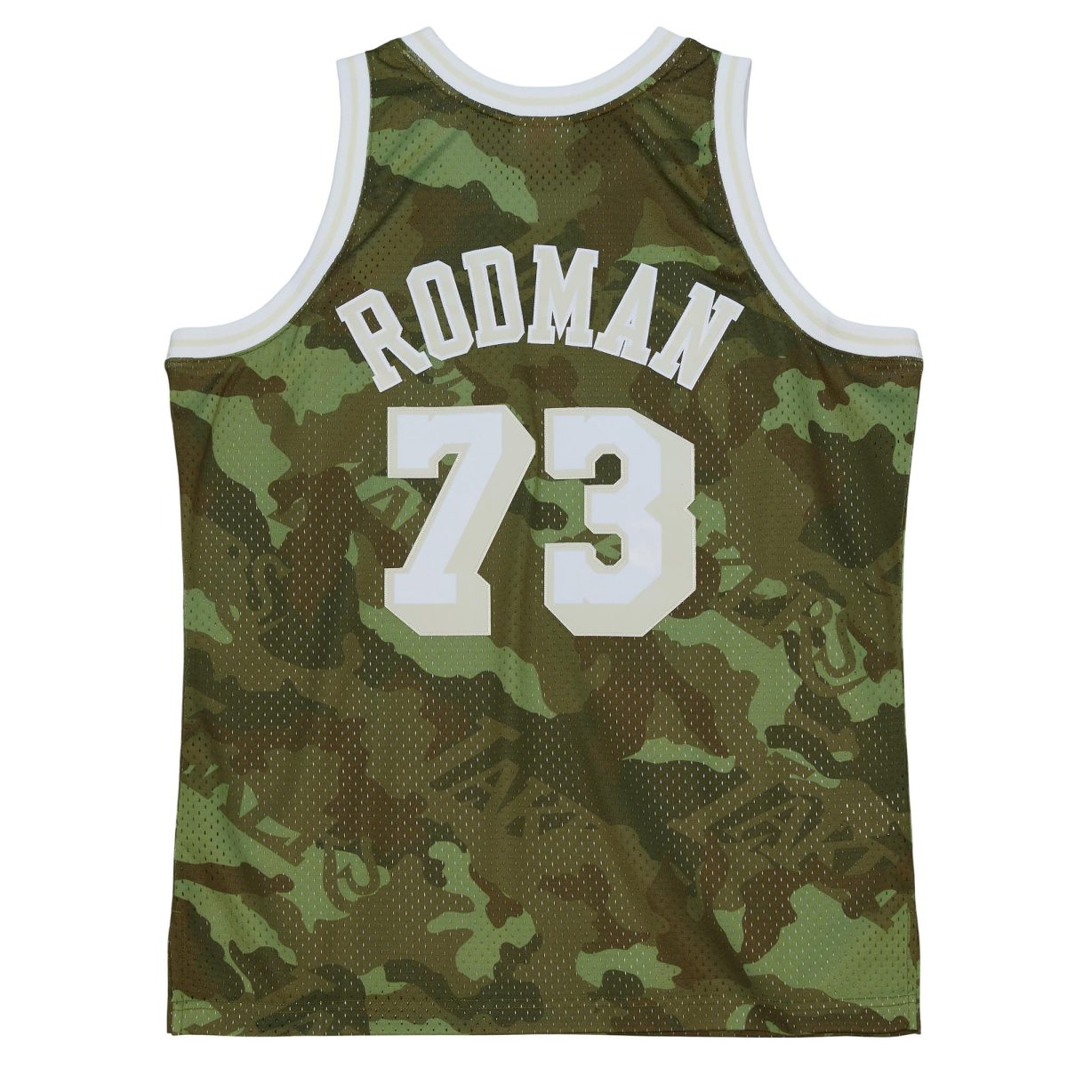 Official Los Angeles Lakers mens los angeles lakers dennis rodman mitchell  ness camo hardwood classics 199899 ghost green swingman jersey | Lakers Shop