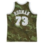 Official Los Angeles Lakers mens los angeles lakers dennis rodman mitchell  ness camo hardwood classics 199899 ghost green swingman jersey | Lakers Shop