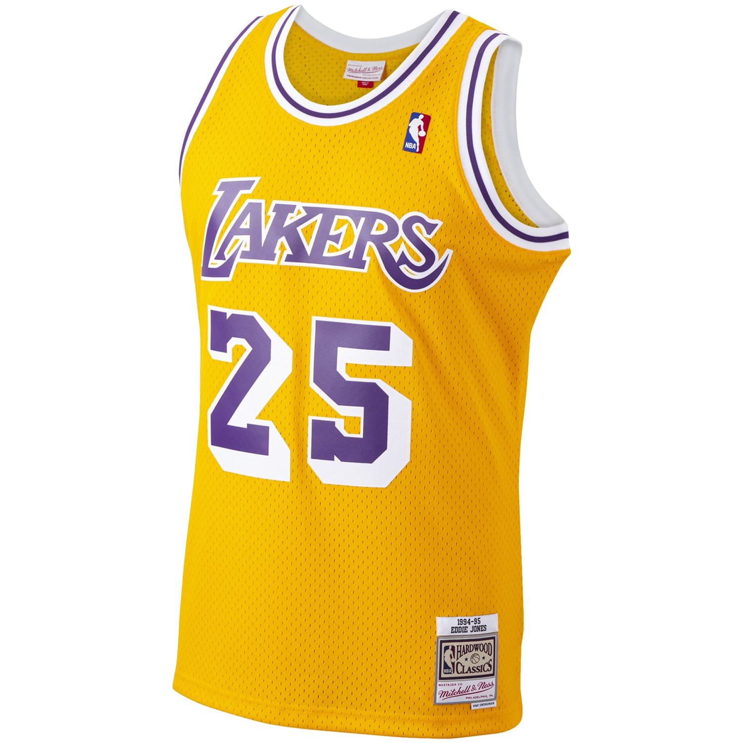 Official Los Angeles Lakers mens los angeles lakers ed jones mitchell  ness gold 199495 hardwood classics swingman jersey | Lakers Shop