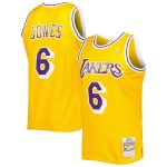 Official Los Angeles Lakers mens los angeles lakers eddie jones mitchell  ness gold 199697 hardwood classics swingman jersey | Lakers Shop