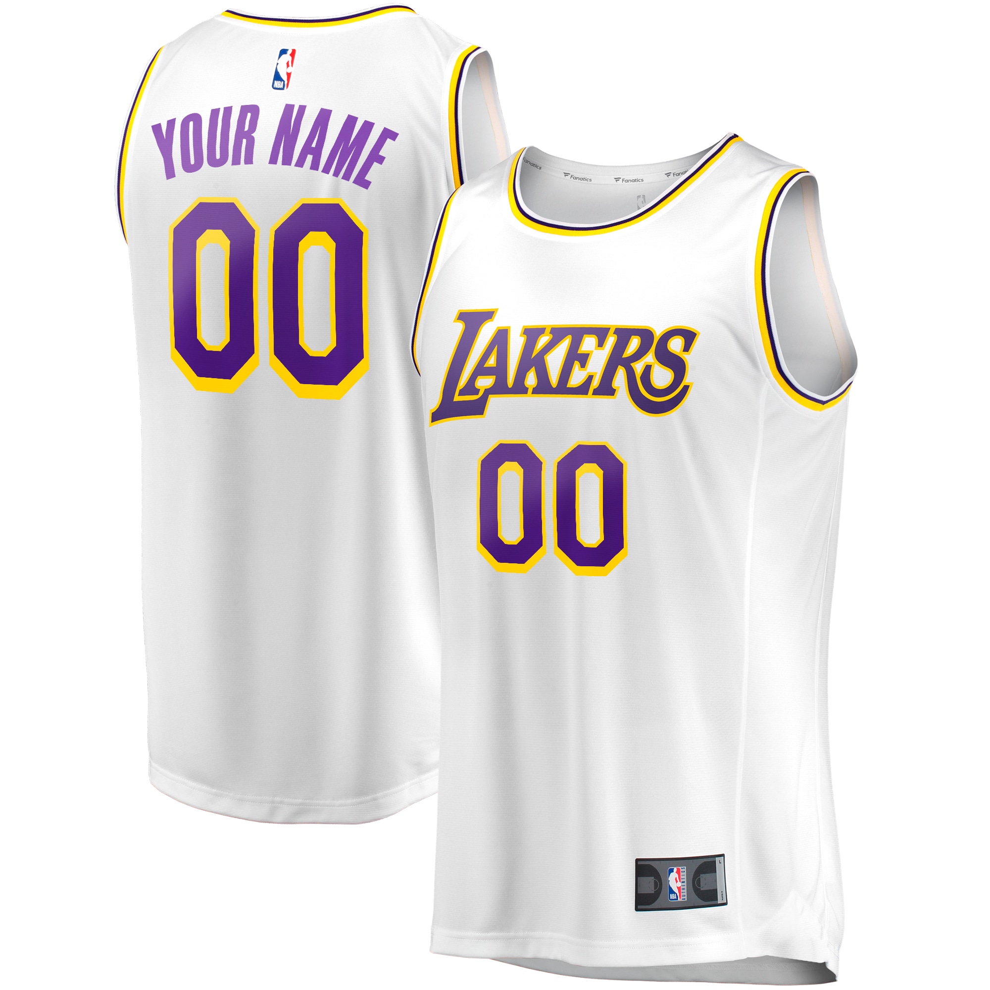Official Los Angeles Lakers mens los angeles lakers fanatics white fast break custom replica jersey – association edition | Lakers Shop