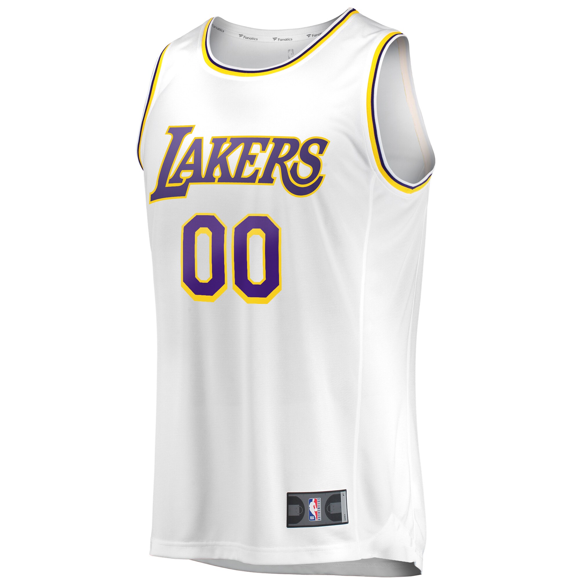 Official Los Angeles Lakers mens los angeles lakers fanatics white fast break custom replica jersey – association edition | Lakers Shop