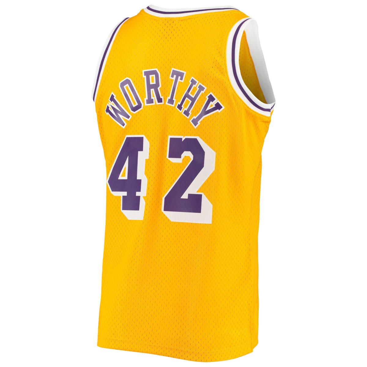 Official Los Angeles Lakers mens los angeles lakers james worthy mitchell  ness gold 198485 hardwood classics swingman jersey | Lakers Shop