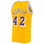 Official Los Angeles Lakers mens los angeles lakers james worthy mitchell  ness gold 198485 hardwood classics swingman jersey | Lakers Shop
