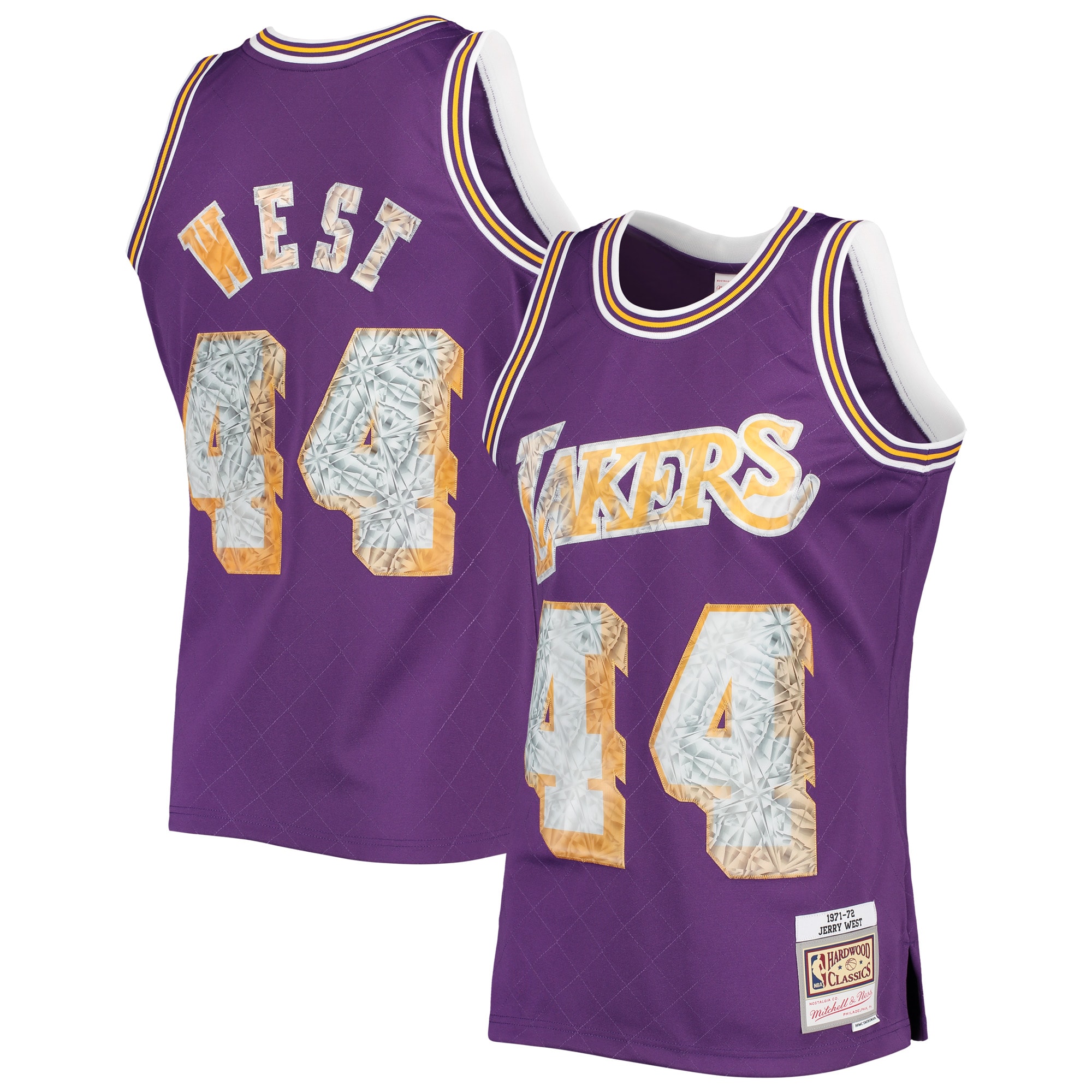 Official Los Angeles Lakers mens los angeles lakers jerry west mitchell  ness purple 197172 hardwood classics nba 75th anniversary diamond swingman jersey | Lakers Shop