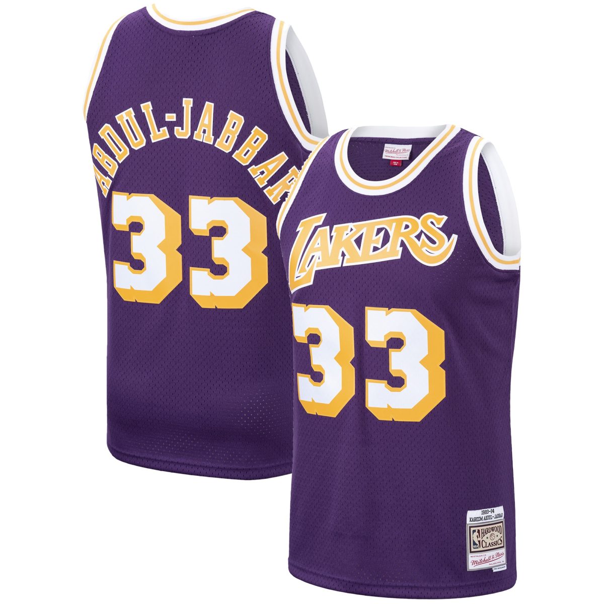 Official Los Angeles Lakers mens los angeles lakers kareem abdul-jabbar mitchell  ness purple hardwood classics swingman jersey | Lakers Shop