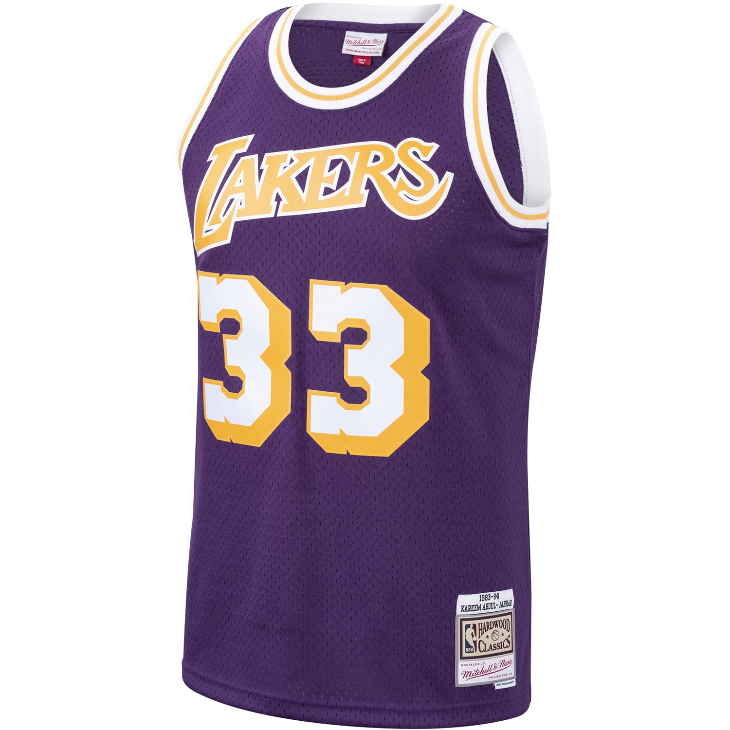Official Los Angeles Lakers mens los angeles lakers kareem abdul-jabbar mitchell  ness purple hardwood classics swingman jersey | Lakers Shop