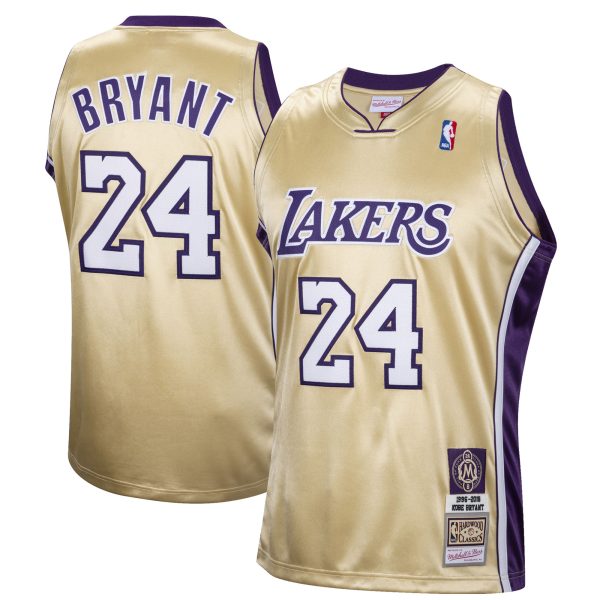 Official Los Angeles Lakers mens los angeles lakers kobe bryant mitchell  ness gold hall of fame class of 2020 24 authentic hardwood classics jersey | Lakers Shop