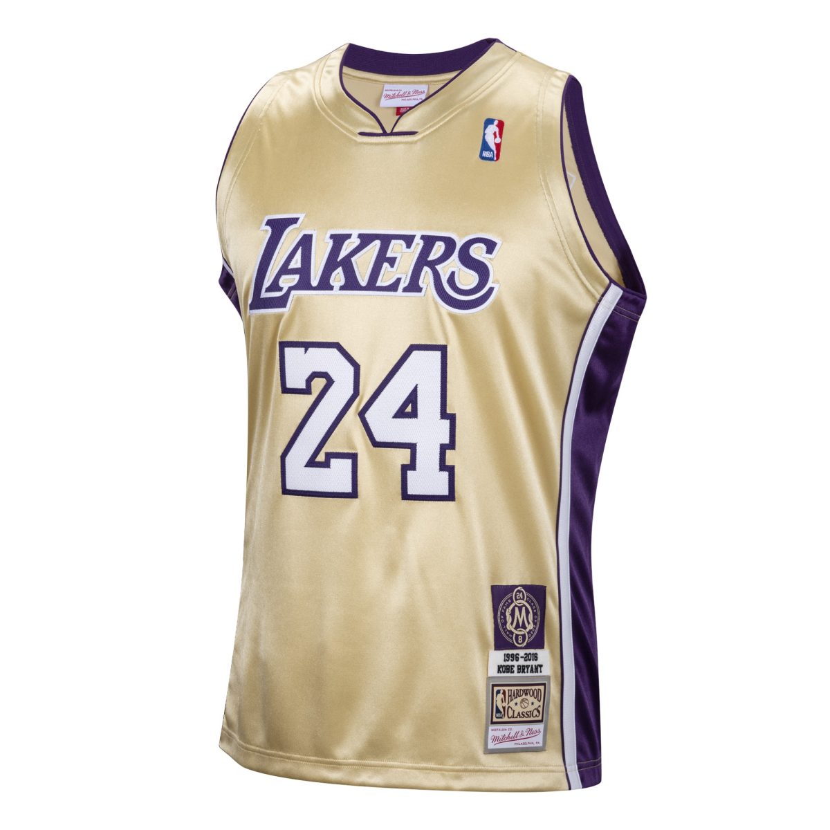 Official Los Angeles Lakers mens los angeles lakers kobe bryant mitchell  ness gold hall of fame class of 2020 24 authentic hardwood classics jersey | Lakers Shop
