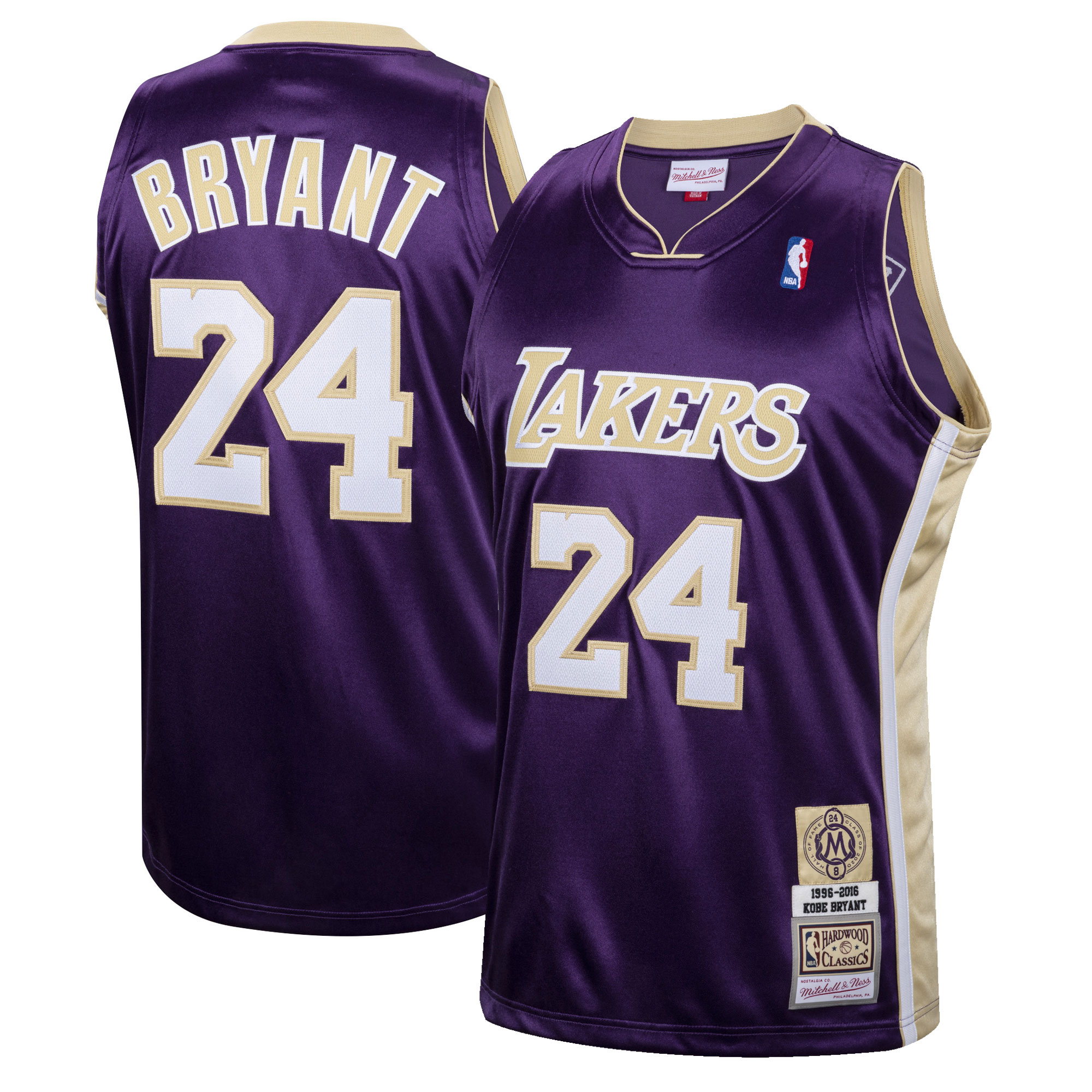 Official Los Angeles Lakers mens los angeles lakers kobe bryant mitchell  ness purple hall of fame class of 2020 24 authentic hardwood classics jersey | Lakers Shop