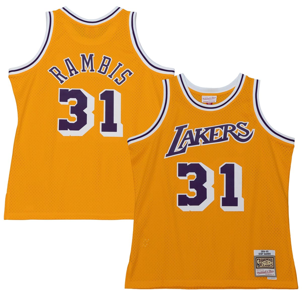 Official Los Angeles Lakers mens los angeles lakers kurt rambis mitchell  ness gold 198485 swingman jersey | Lakers Shop