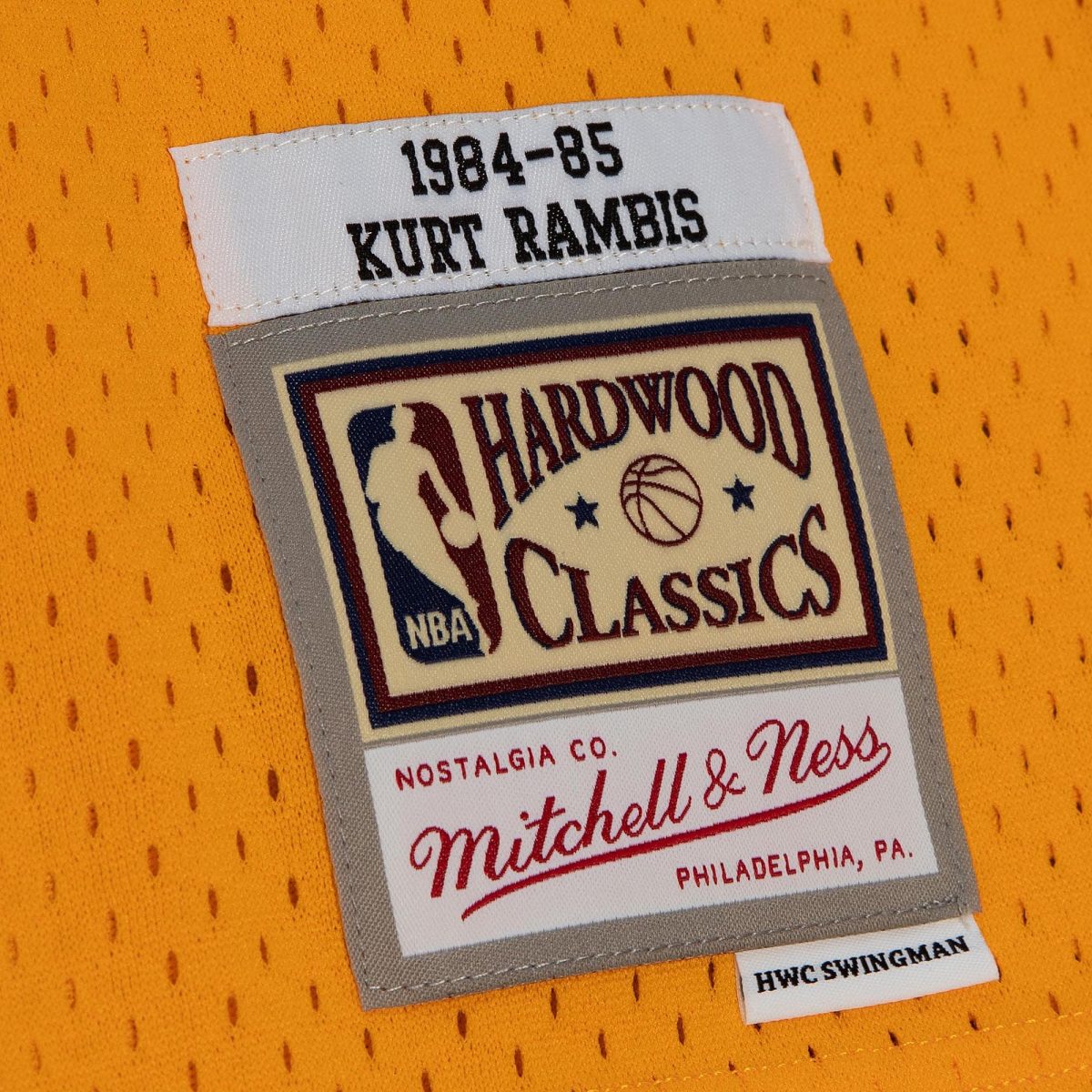 Official Los Angeles Lakers mens los angeles lakers kurt rambis mitchell  ness gold 198485 swingman jersey | Lakers Shop