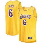 Official Los Angeles Lakers mens los angeles lakers lebron james fanatics gold 202122 fast break replica jersey – icon edition | Lakers Shop