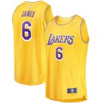 Official Los Angeles Lakers mens los angeles lakers lebron james fanatics gold 6 fast break replica player jersey – icon edition | Lakers Shop