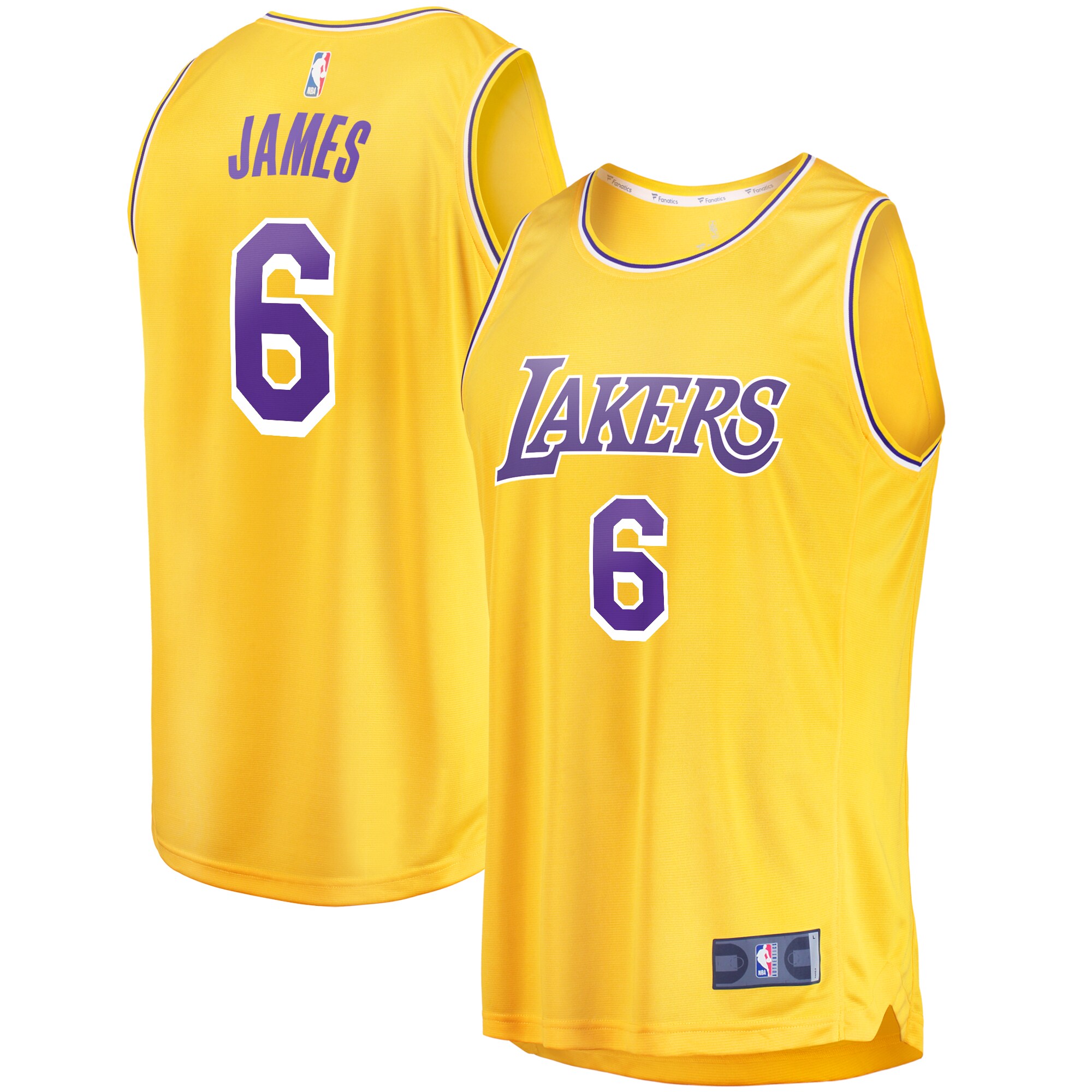 Official Los Angeles Lakers mens los angeles lakers lebron james fanatics gold 6 fast break replica player jersey – icon edition | Lakers Shop