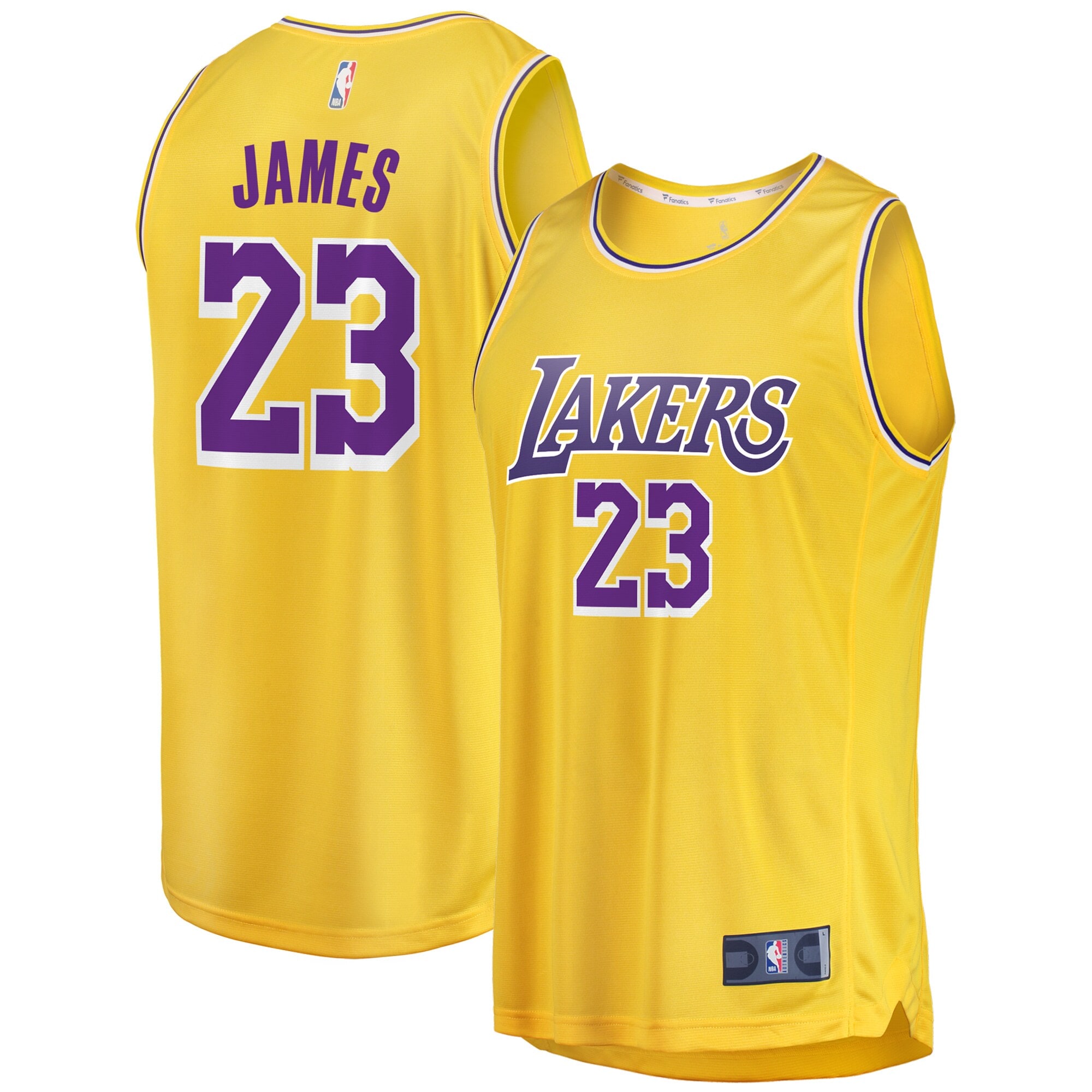 Official Los Angeles Lakers mens los angeles lakers lebron james fanatics gold big  tall fast break player jersey – icon edition | Lakers Shop