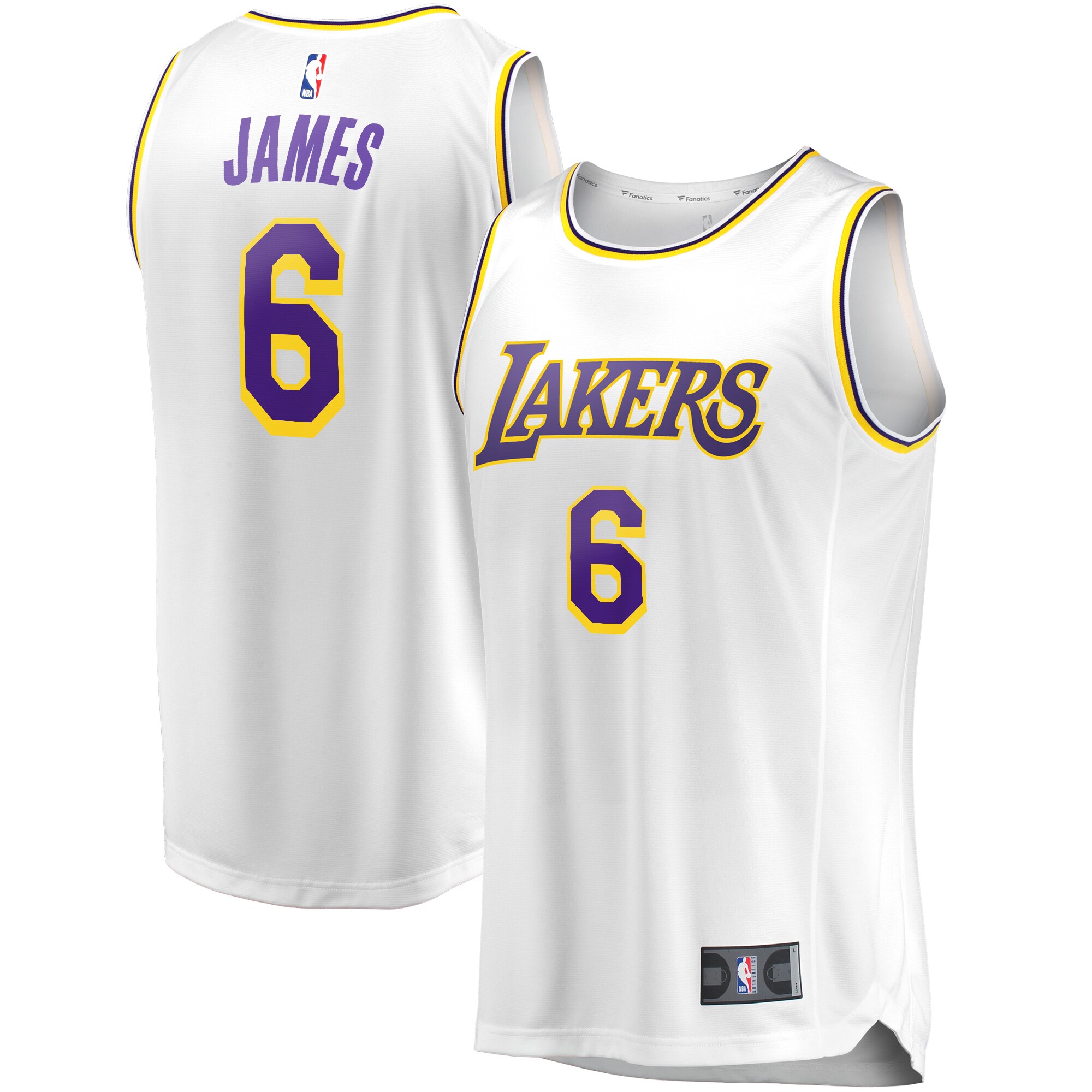 Official Los Angeles Lakers mens los angeles lakers lebron james fanatics white fast break replica player jersey – association edition | Lakers Shop
