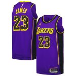 Official Los Angeles Lakers mens los angeles lakers lebron james jordan brand purple authentic player jersey – statement edition | Lakers Shop