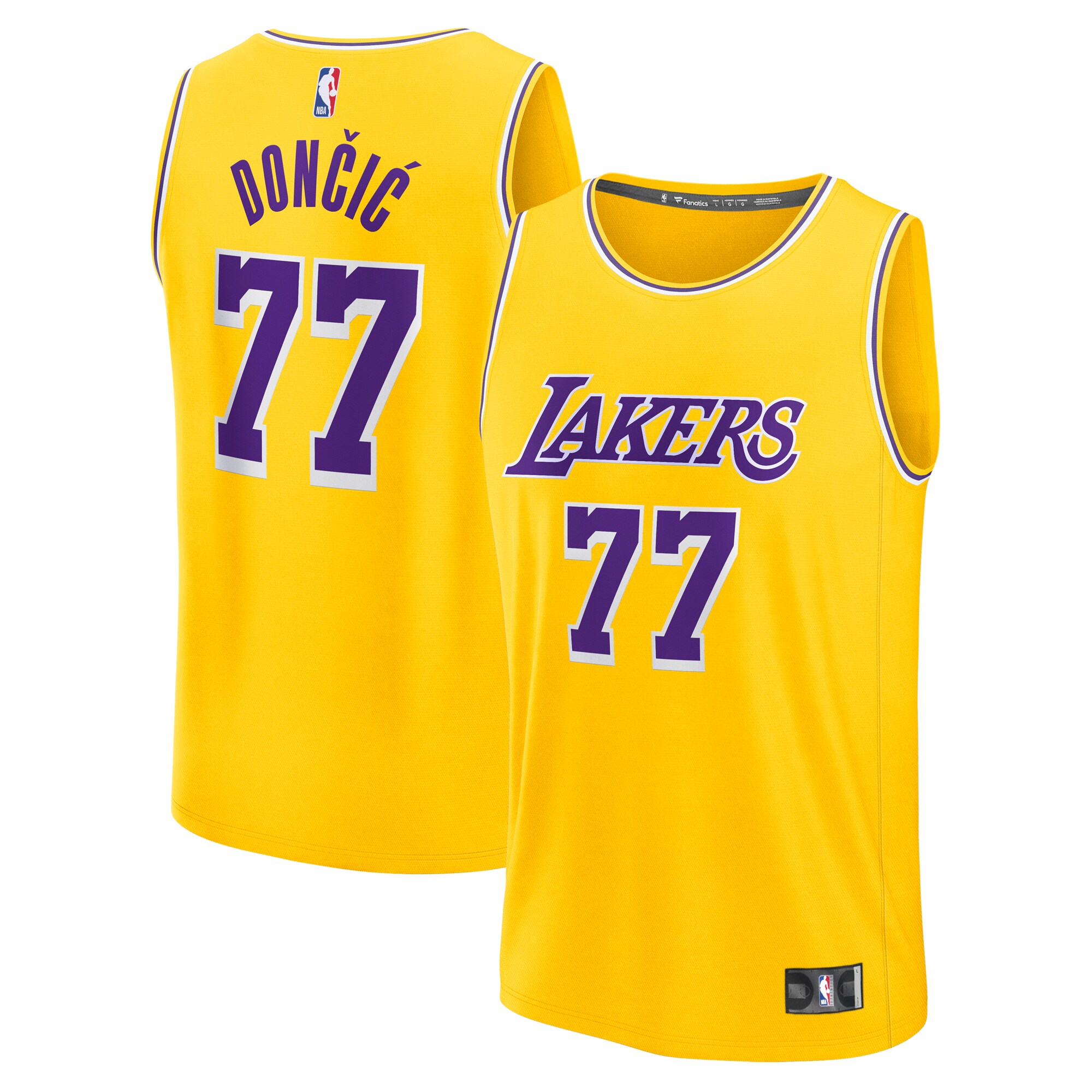 Official Los Angeles Lakers mens los angeles lakers luka dončić fanatics gold fast break replica player jersey – icon edition | Lakers Shop
