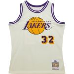 Official Los Angeles Lakers mens los angeles lakers magic johnson mitchell  ness cream chainstitch swingman jersey | Lakers Shop