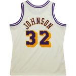 Official Los Angeles Lakers mens los angeles lakers magic johnson mitchell  ness cream chainstitch swingman jersey | Lakers Shop