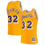 Official Los Angeles Lakers mens los angeles lakers magic johnson mitchell  ness gold 198485 hardwood classics authentic jersey | Lakers Shop
