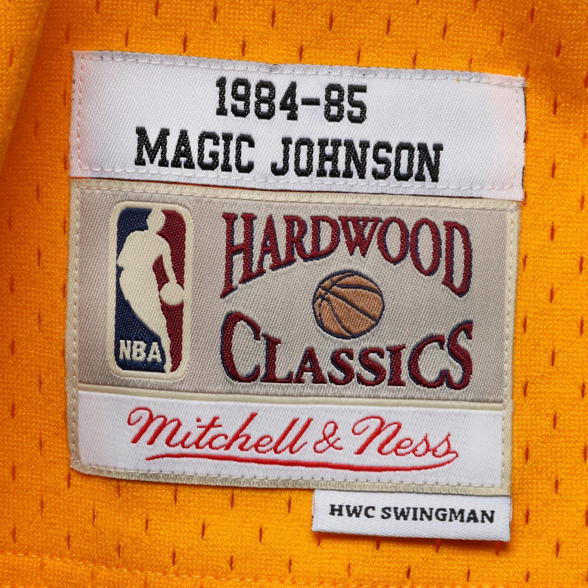 Official Los Angeles Lakers mens los angeles lakers magic johnson mitchell  ness gold 198485 hardwood classics swingman jersey | Lakers Shop