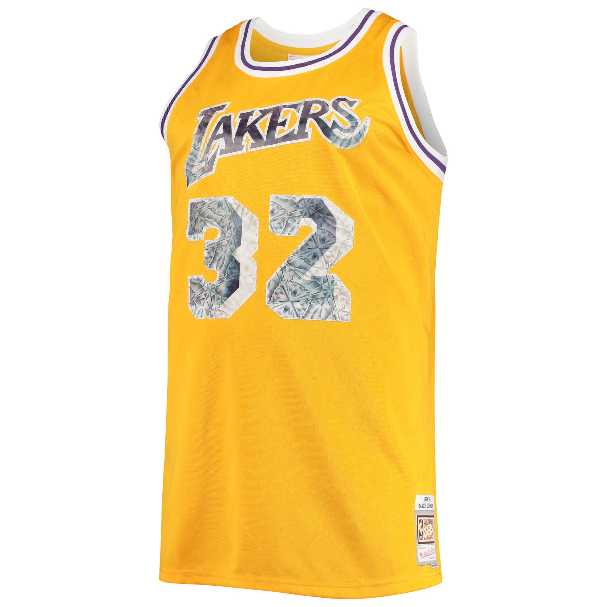 Official Los Angeles Lakers mens los angeles lakers magic johnson mitchell  ness gold big  tall 198485 nba 75th anniversary diamond swingman jersey | Lakers Shop