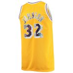 Official Los Angeles Lakers mens los angeles lakers magic johnson mitchell  ness gold big  tall 198485 nba 75th anniversary diamond swingman jersey | Lakers Shop