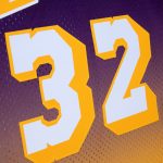 Official Los Angeles Lakers mens los angeles lakers magic johnson mitchell  ness goldpurple 198485 hardwood classics fadeaway swingman player jersey | Lakers Shop