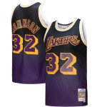 Official Los Angeles Lakers mens los angeles lakers magic johnson mitchell  ness purpleblack 198485 hardwood classics fadeaway swingman player jersey | Lakers Shop
