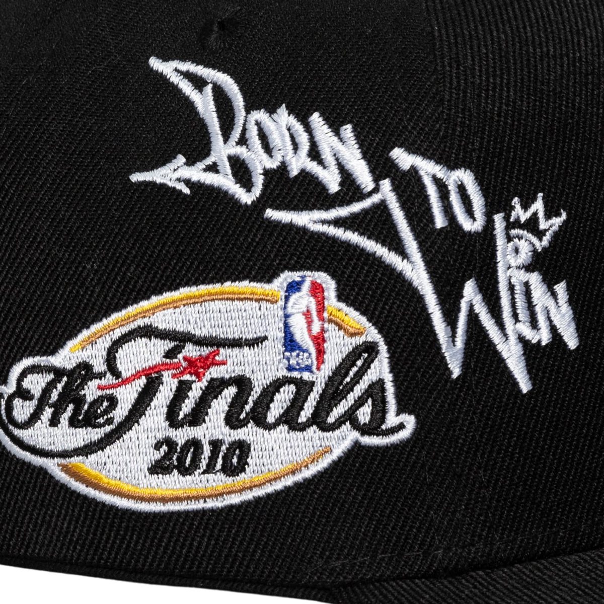 Official Los Angeles Lakers mens los angeles lakers mitchell  ness black 2010 nba finals born to win pro crown adjustable hat | Lakers Shop