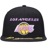 Official Los Angeles Lakers mens los angeles lakers mitchell  ness black hardwood classics front loaded snapback hat | Lakers Shop