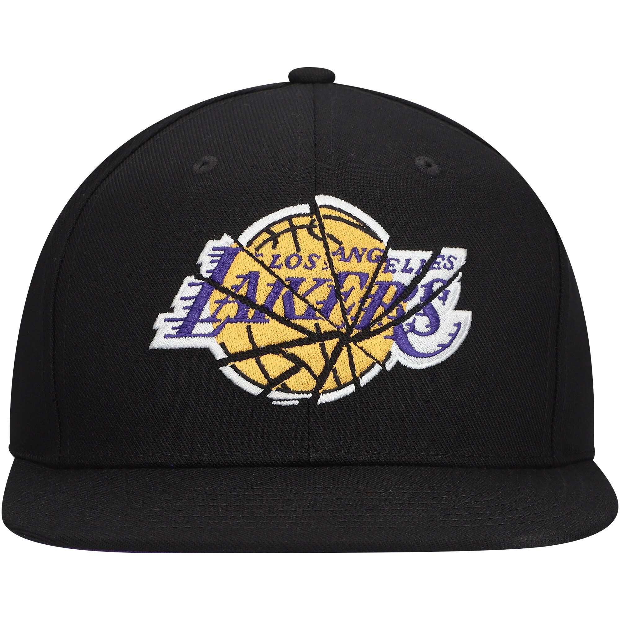 Official Los Angeles Lakers mens los angeles lakers mitchell  ness black shattered snapback hat | Lakers Shop
