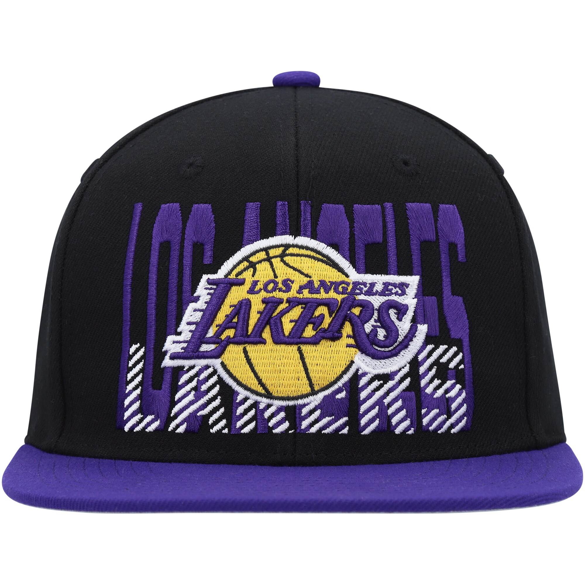 Official Los Angeles Lakers mens los angeles lakers mitchell  ness black soul cross check snapback | Lakers Shop