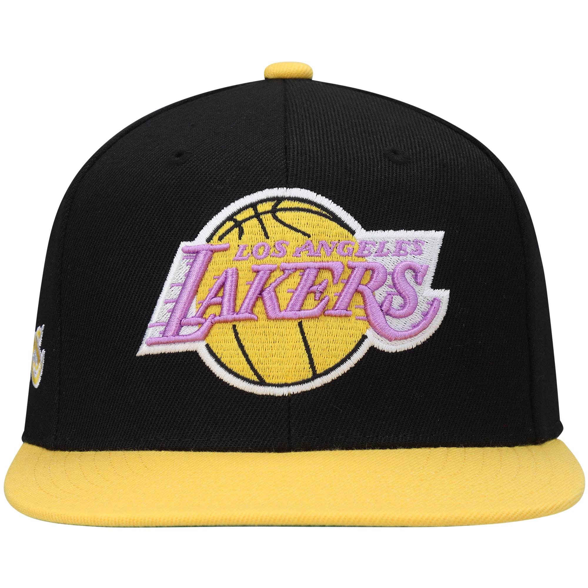 Official Los Angeles Lakers mens los angeles lakers mitchell  ness blackgold hardwood classics snapback hat | Lakers Shop