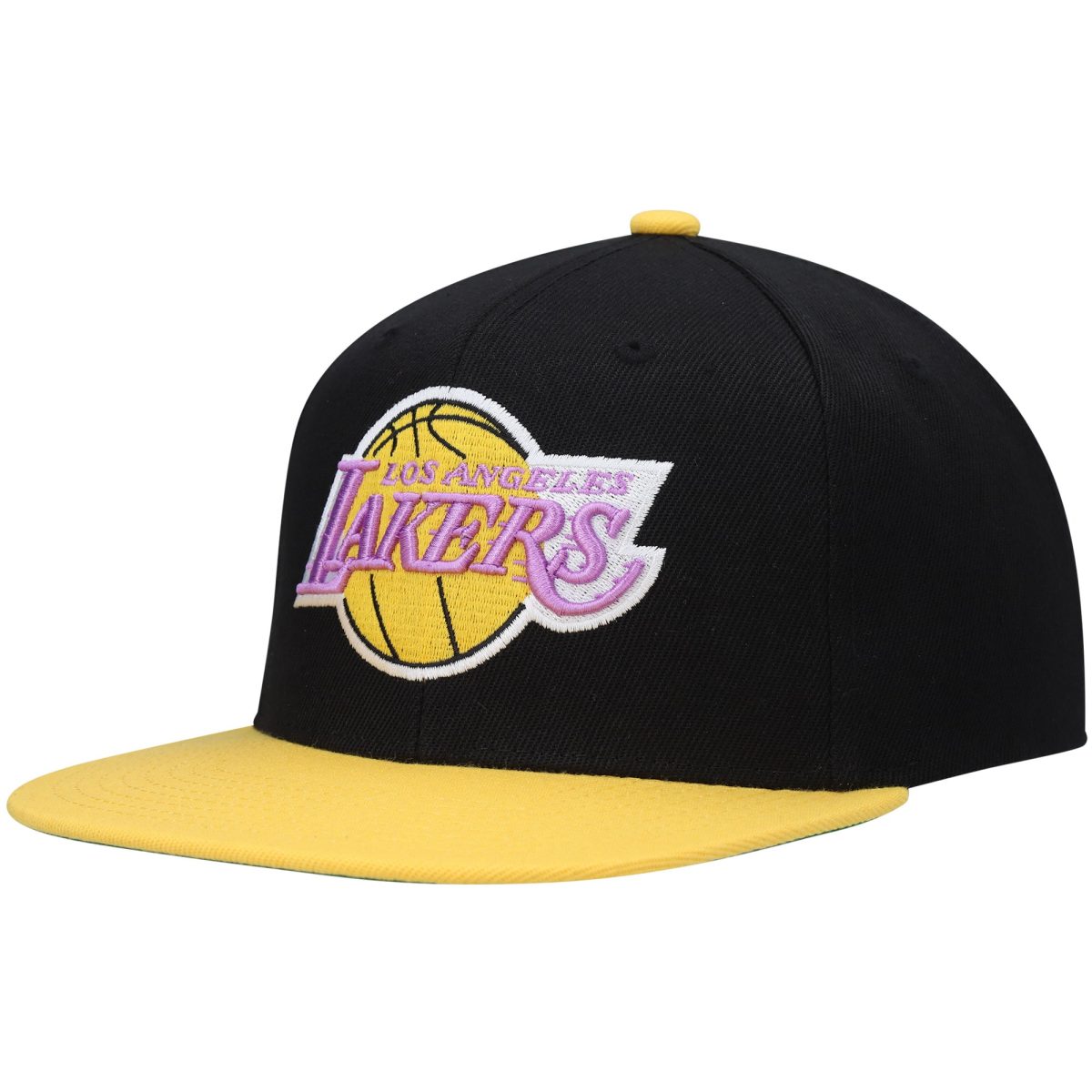 Official Los Angeles Lakers mens los angeles lakers mitchell  ness blackgold hardwood classics snapback hat | Lakers Shop