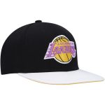 Official Los Angeles Lakers mens los angeles lakers mitchell  ness blackwhite hardwood classics wear away visor snapback hat | Lakers Shop
