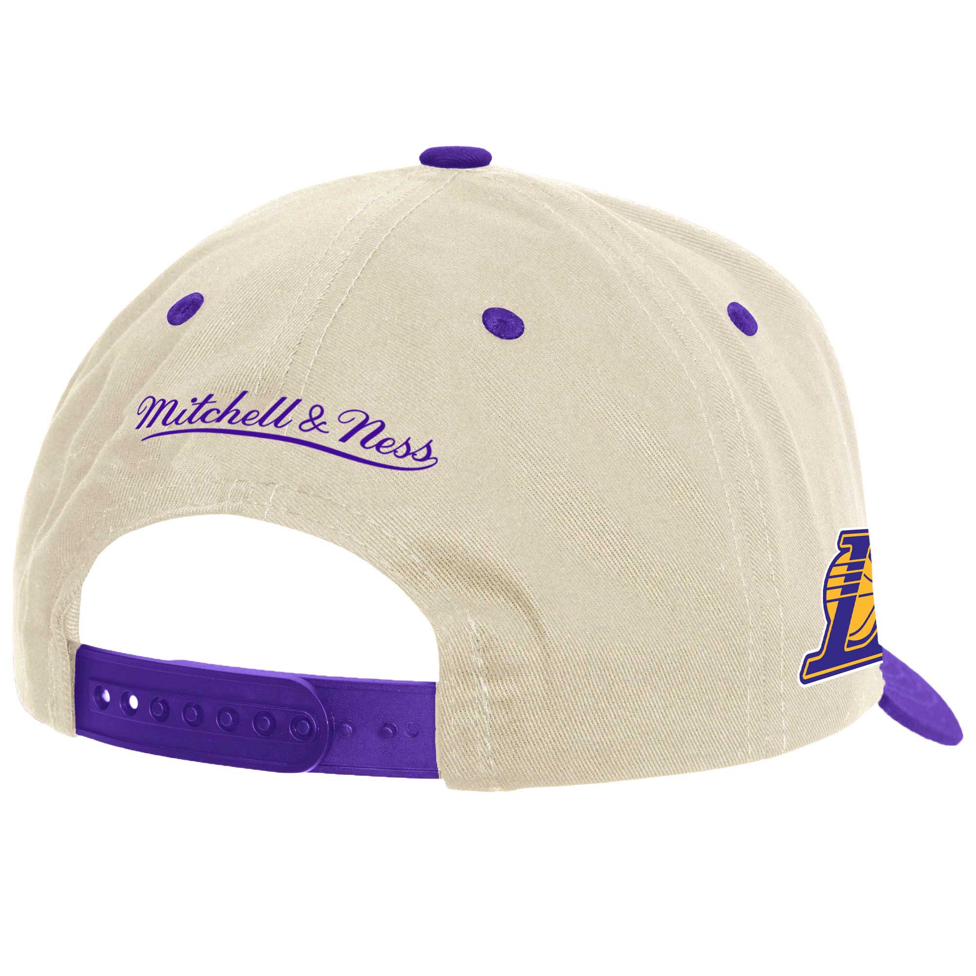 Official Los Angeles Lakers mens los angeles lakers mitchell  ness cream game on two-tone pro crown adjustable hat | Lakers Shop
